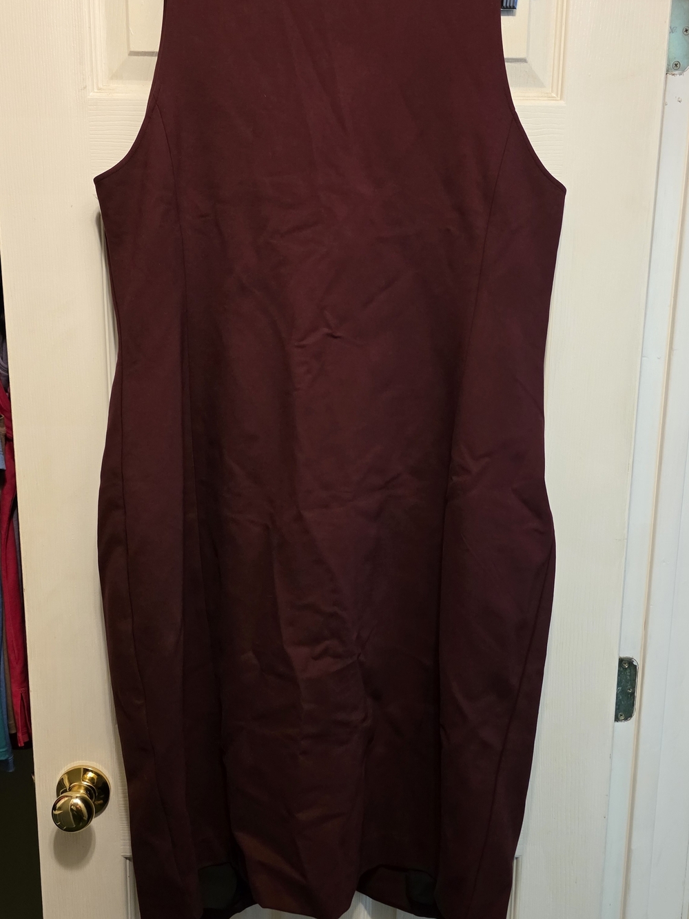 Universal Standard Sleeveless Button-Front Wine Midi Dress, Sz S (14-16) - Picture 6 of 7